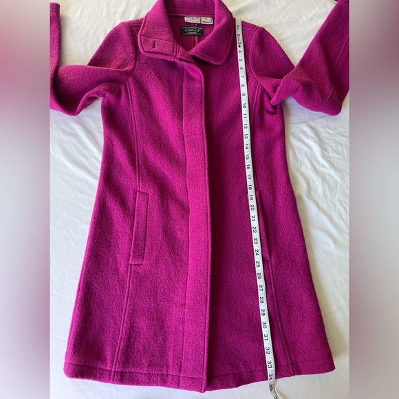 L.L. Bean with Bellandi Womens Coat Pink 100% Wool Made in Italy Fushia Size XS - Picture 11 of 13